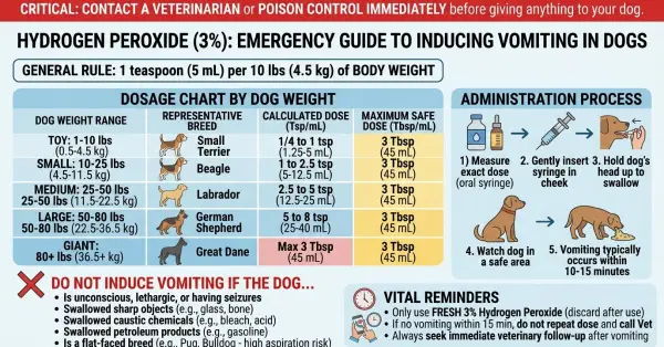 how much hydrogen peroxide to give dogs by weight