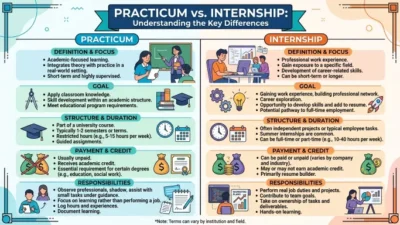 Practicum vs Internship
